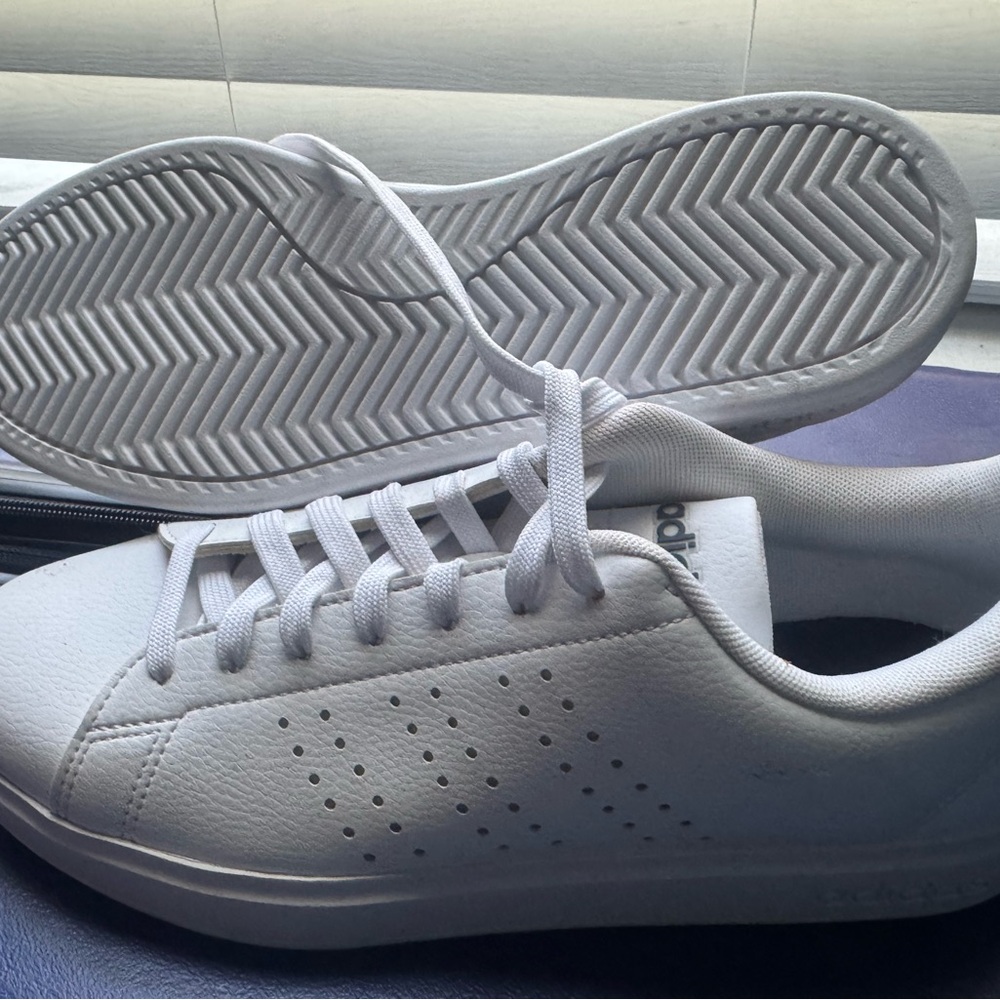 Adidas White Low-Top Lace-Up Sneakers